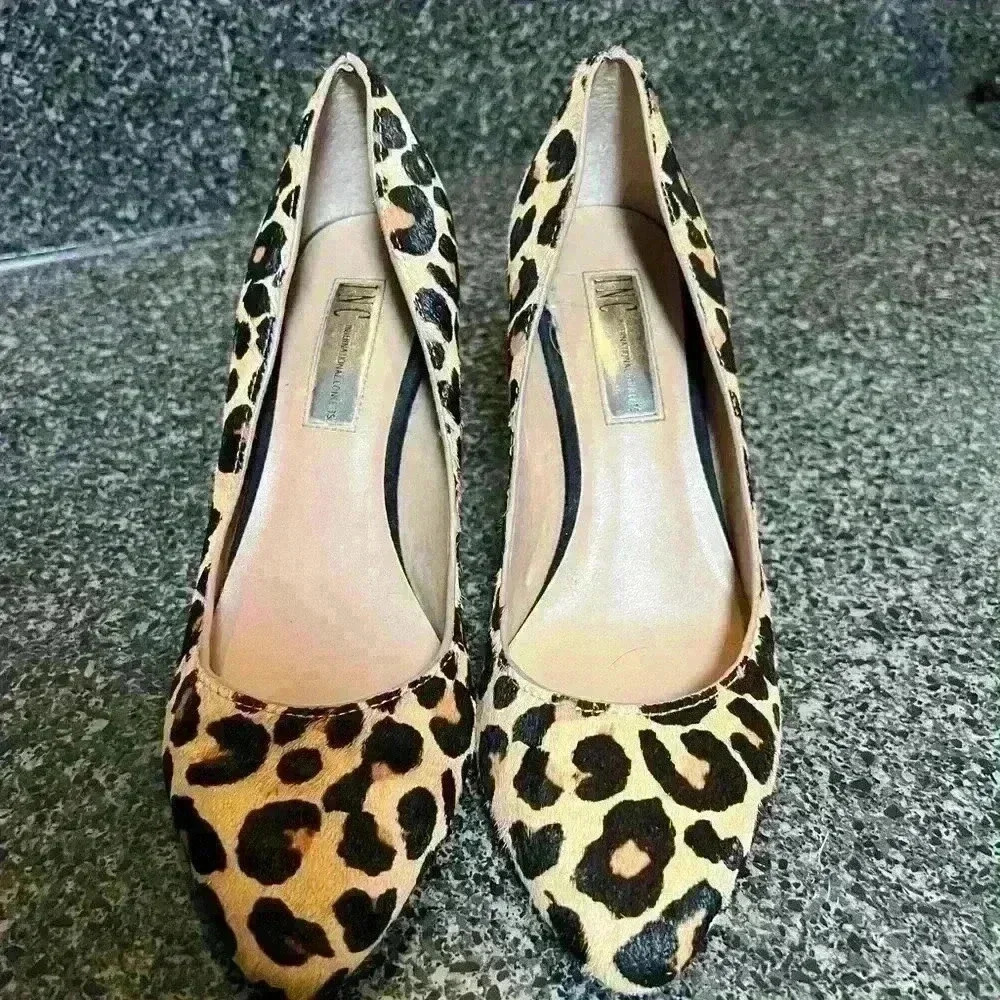 Animal print calf hair pump by INC